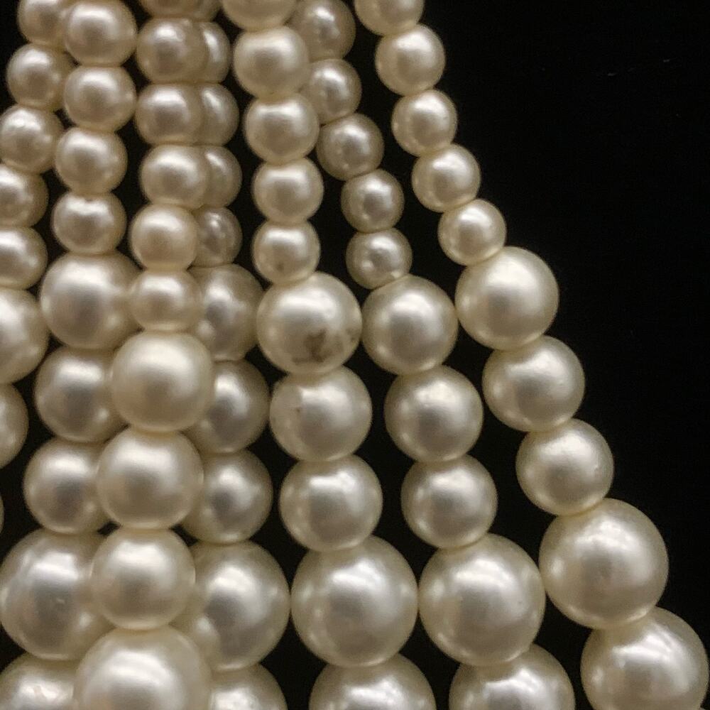 Vintage Faux Pearl Chandelier Statement Necklace - Picture 5 of 16